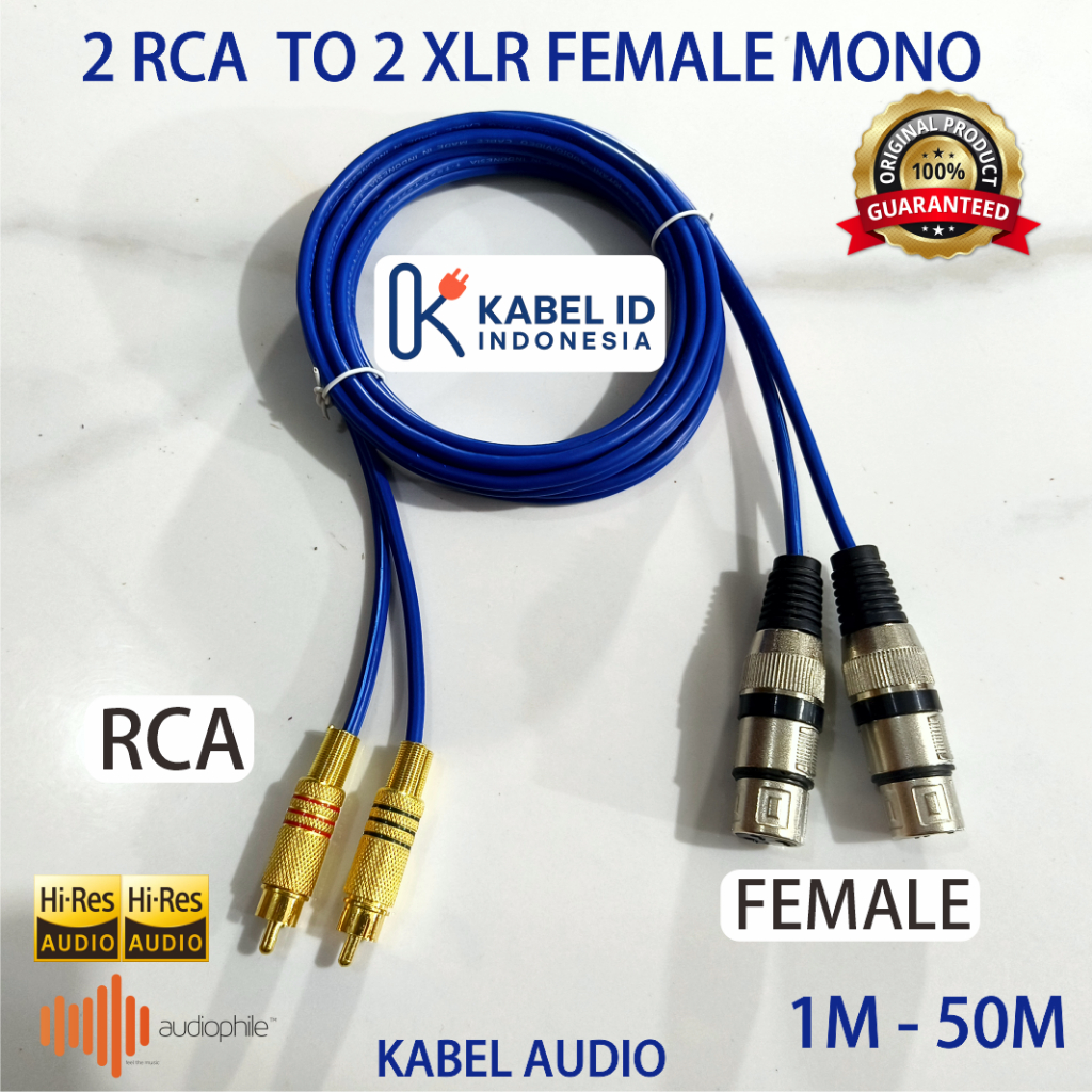 Kabel Audio mixer ke power ampli jack canon xlr female ke rca