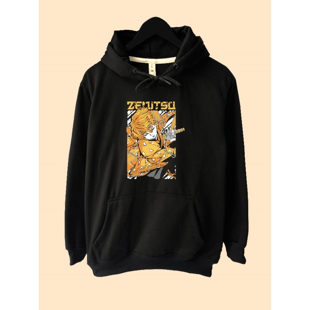 Jaket Hoodie Anime Demon Slayer Zenitsu Shadow Sword Kimetsu No Yaiba