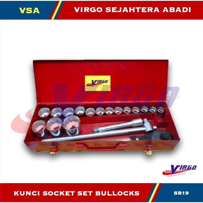BULLOCKS KUNCI SOCKET SET SOCK SET SOCKSET 3/4 DR METRIC 12PT KUALITAS PREMIUM TOP SOKET SOK LENGKAP