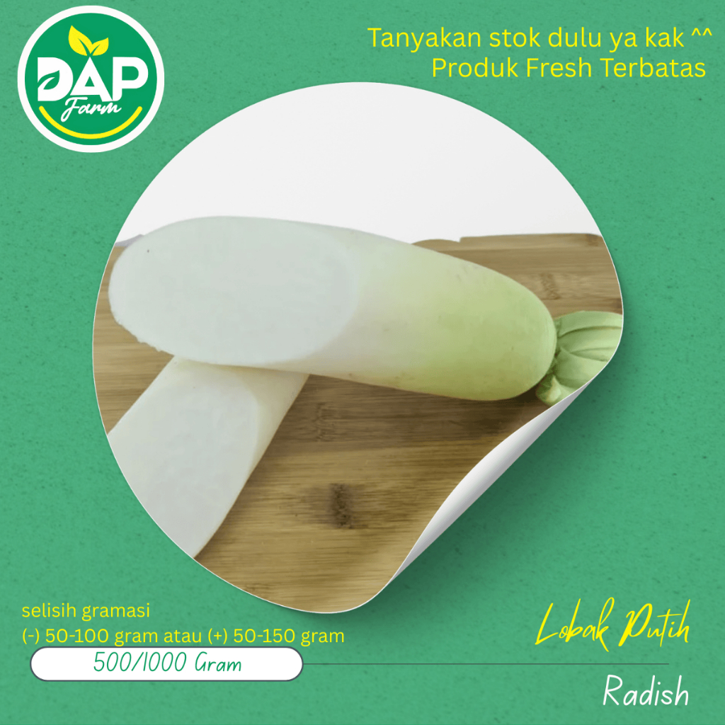 

Lobak Putih/ Daikon/ DAP Farm/ Sayur Segar Jakarta