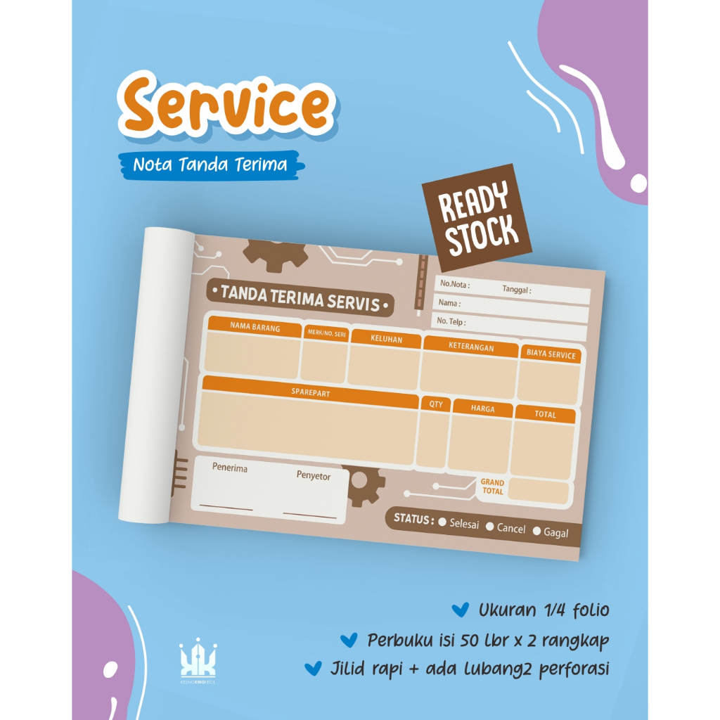 

Nota NCR Bengkel Mobil Sepeda Motor Tanda Terima Service 2 ply 2 Rangkap
