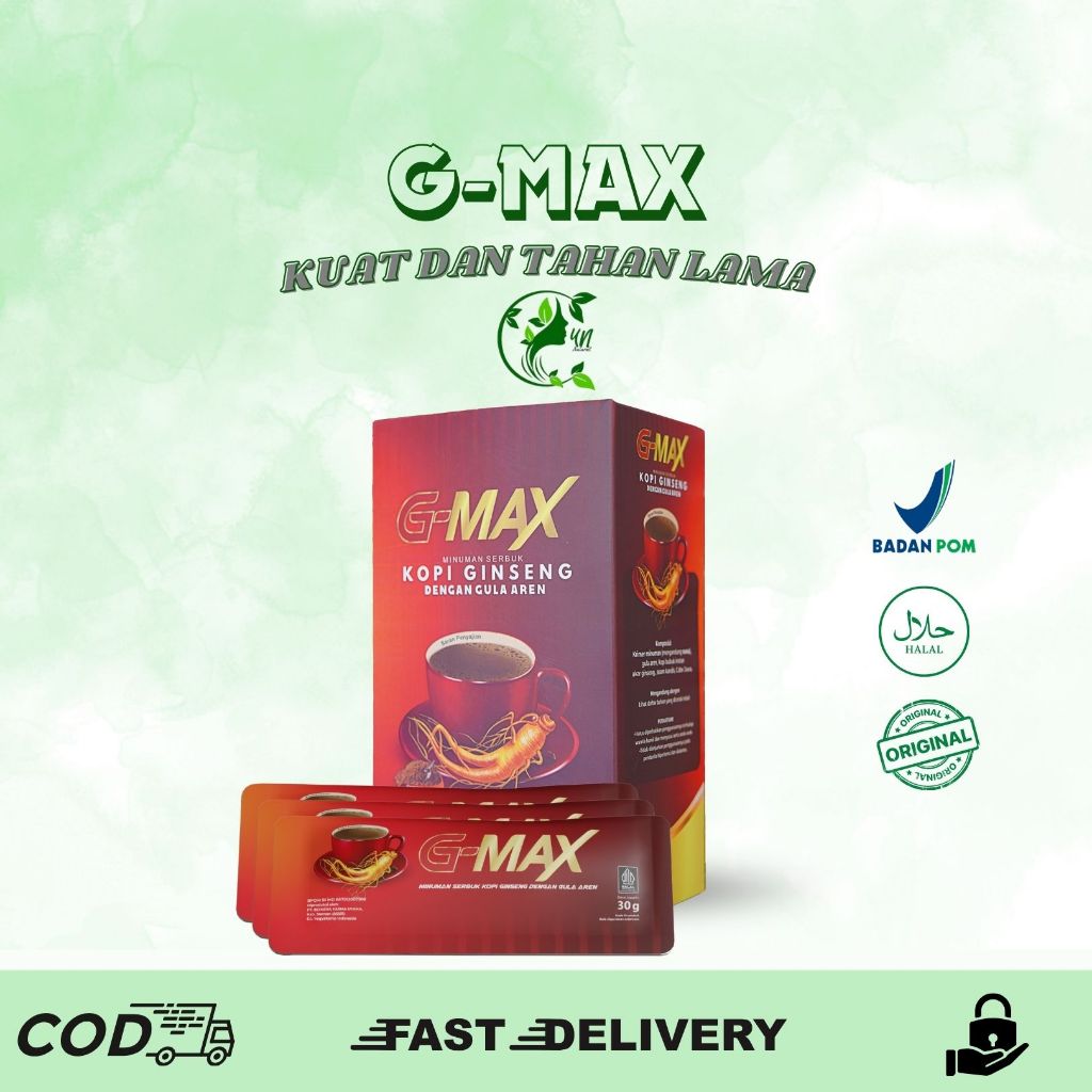 

G Max Kopi Stamina Pria Menambah Lebih Lama BPOM Original Coffe Exras Gingseng 1BOX 10 Sachet Original YN