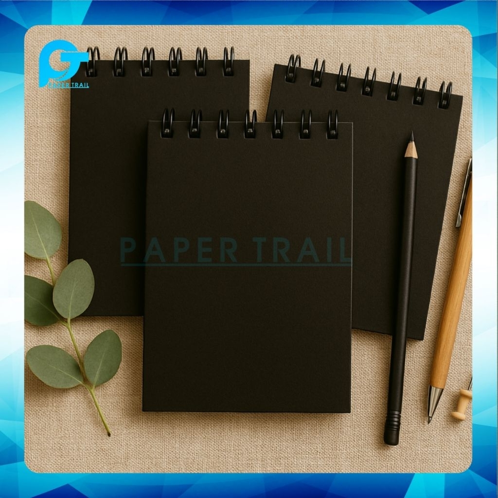 

Notebook Mini B7 50 lembar Buku Saku Polos Spiral cover coklat dan hitam