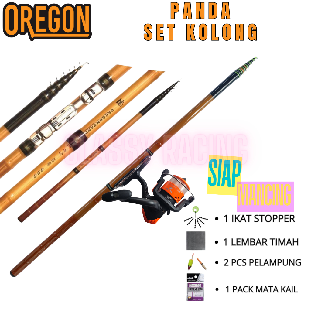 Tegek Oregon Panda Set Kolong Fiber Coklat 180-540 Cm