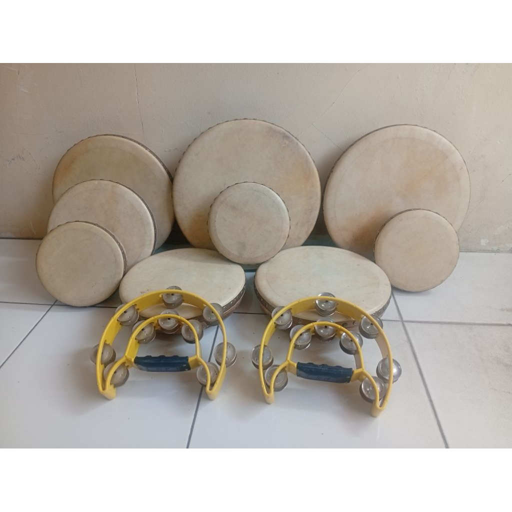 Set Rebana Qasidah Ukir Jepara isi 11 (preloved)