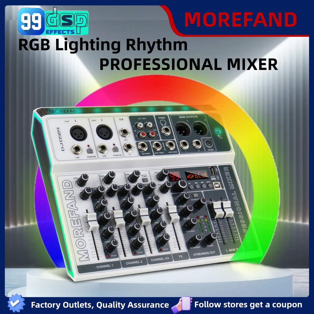 Mixer Audio 4 Chanel Profesional dengan Bluetooth untuk Berbagai Perangkat