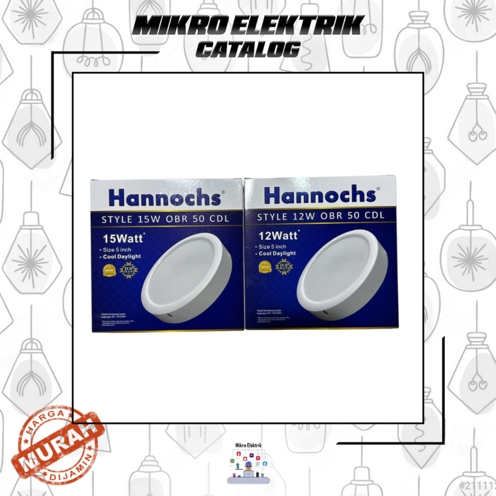Lampu Downlight / LED Panel HANNOCHS Style OBR Putih