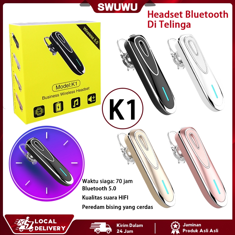 8K7V [Ready Stock]70H Headset Bluetooth K1 Waktu Siaga Panjang Headset Bluetooth Stereo