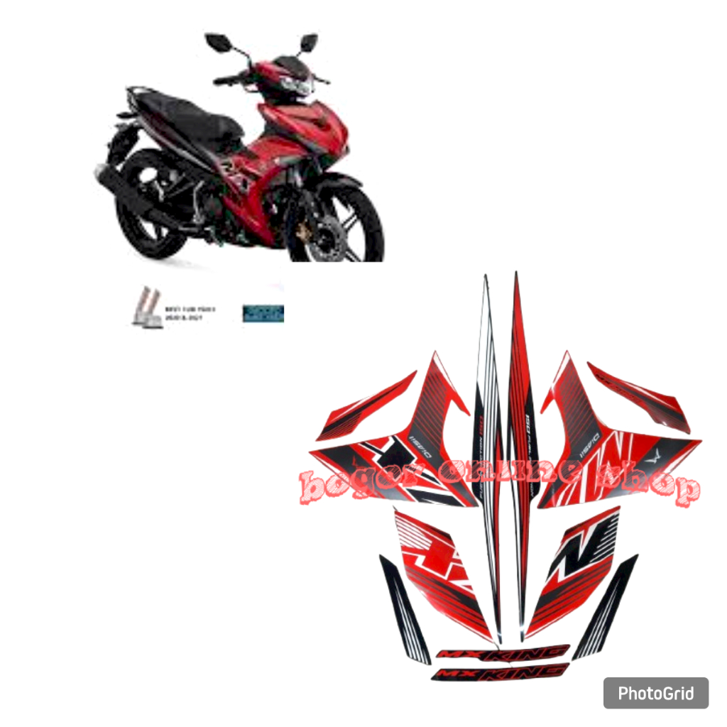 striping motor yamaha jupiter mx king 2022 hitam merah