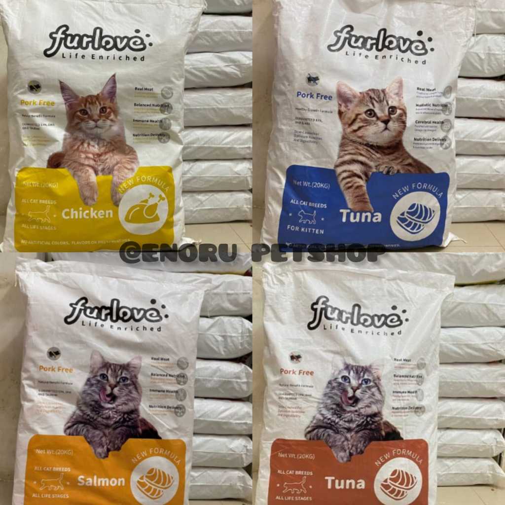 FURLOVE 20kg / furlove 20 kg / cat food furlove / furlove chicken / furlove tuna / furlove makanan k