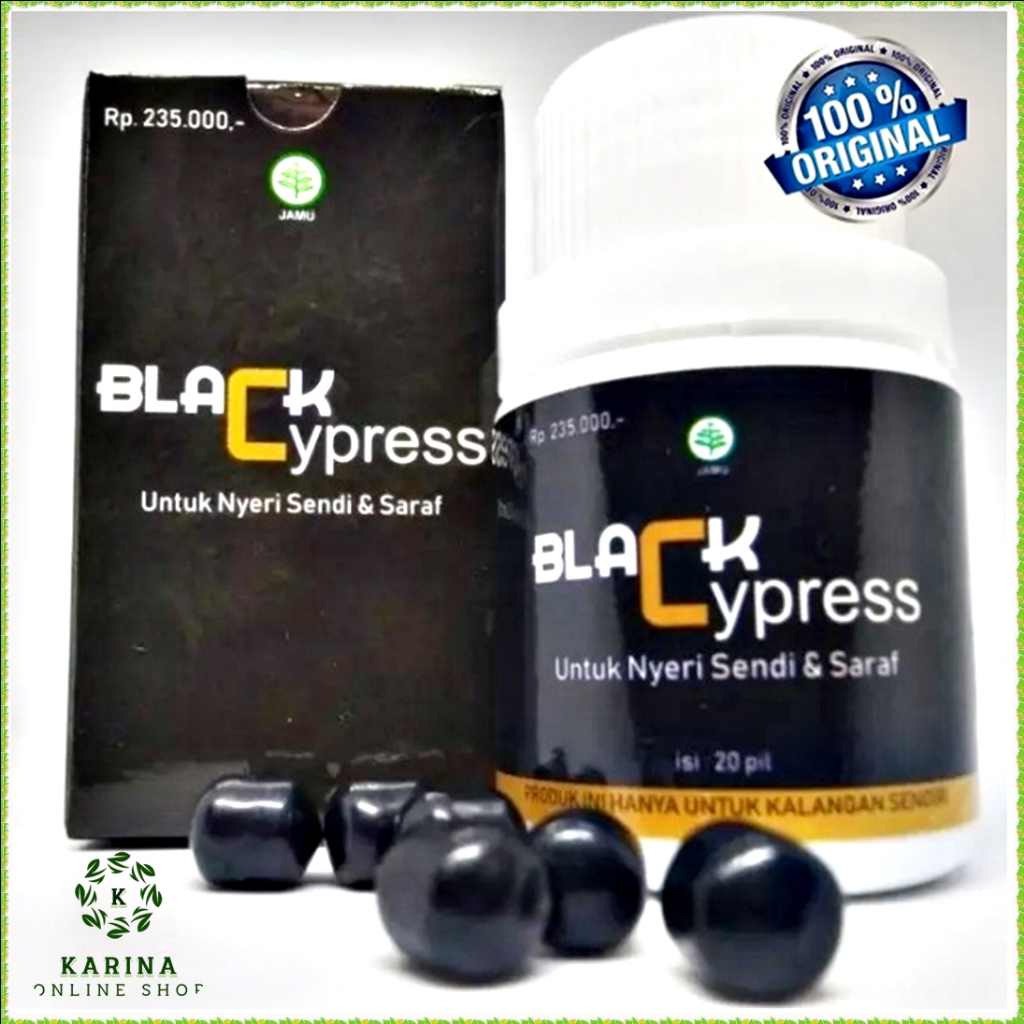 Black Cypress Original Pil Ajaib Pil Hitam 1 Botol Isi 20 butir