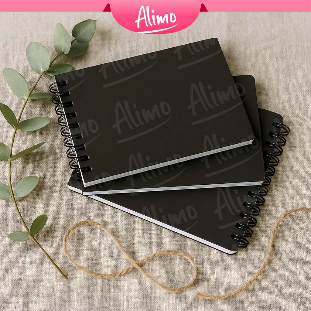 

Alimo Cover Hitam Buku Saku isi 50 Lembar Ukuran B7 Buku Catatan Mini Notebook B7 Buku Memo Kecil