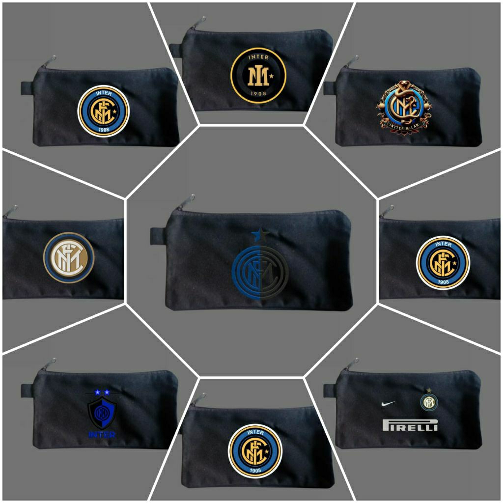 

Tempat pensil logo bola/Tempat pensil bola intermilan/Tempat kosmetik/Tempat alat tulis/Tepak canvas