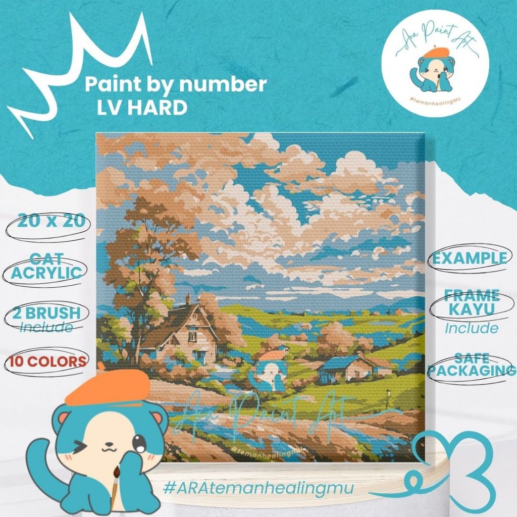 

Ara Paint Art HILLS VILLAGE SERIES PAINT BY NUMBERS | PAINTING KIT | KADO WISUDA | KADO UNIK | PAINT BY NUMBER
