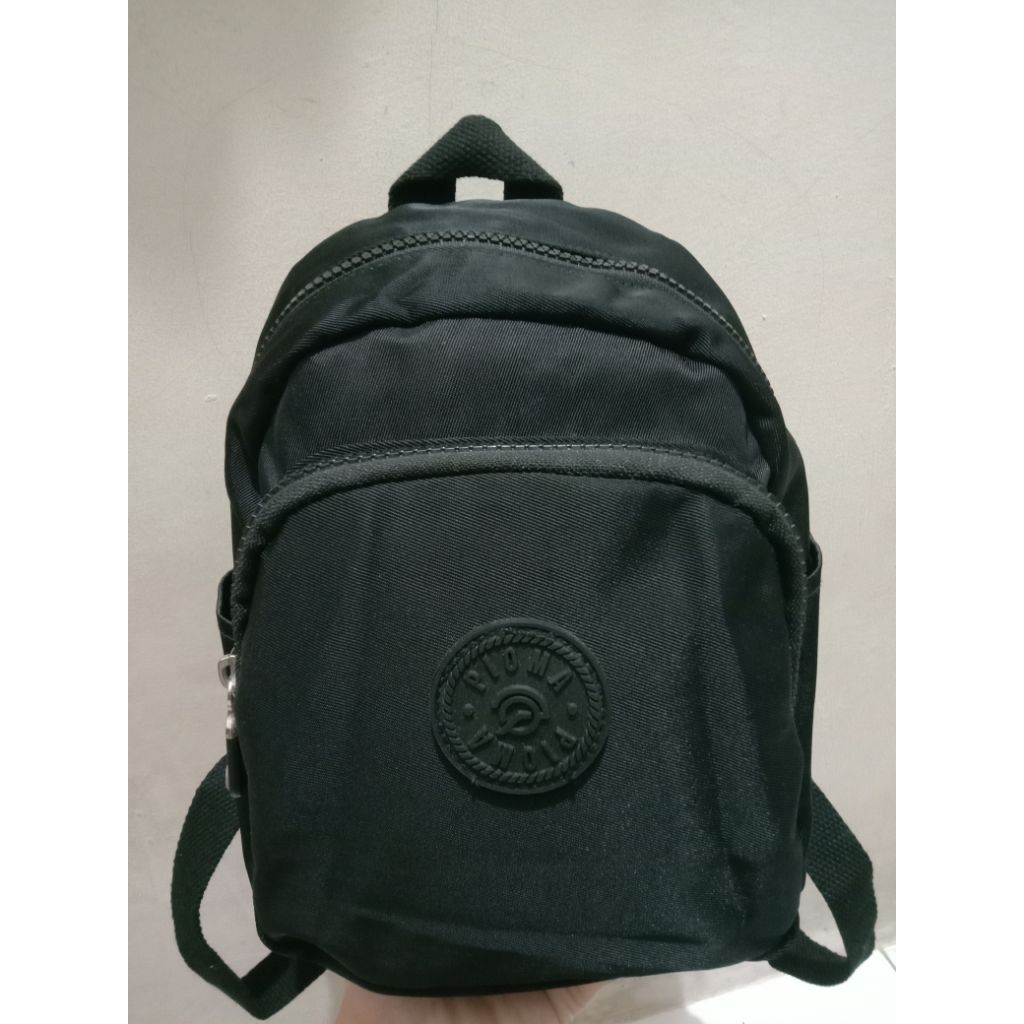 PRELOVED PIOMA SALISH BLACK TAS RANSEL MINI WANITA TAS PUNGGUNG BACKPACK NYLON WATERPROOF
