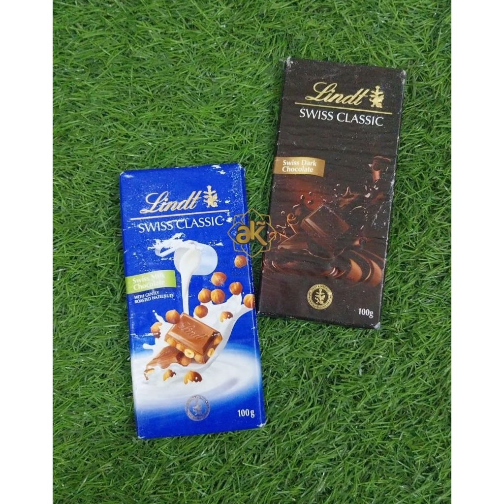 

COKLAT LINDT swiss classic DARK CHOCOLATE / MILK CHOCOLATE 100 gr exp juli 25