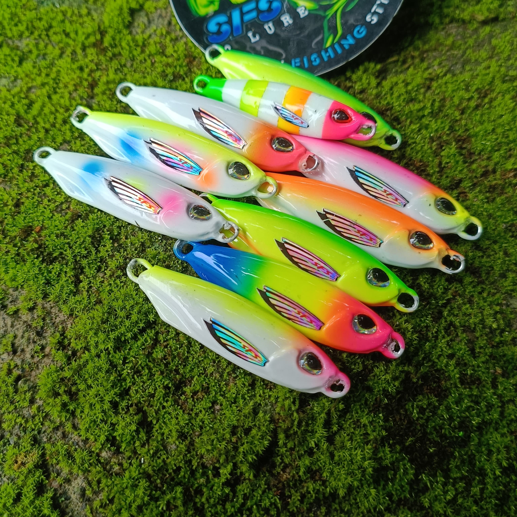 Metal jig ful gid 10gram/15gram/20gram/30gram ful gid siang malam micro jig glow in the dark killer