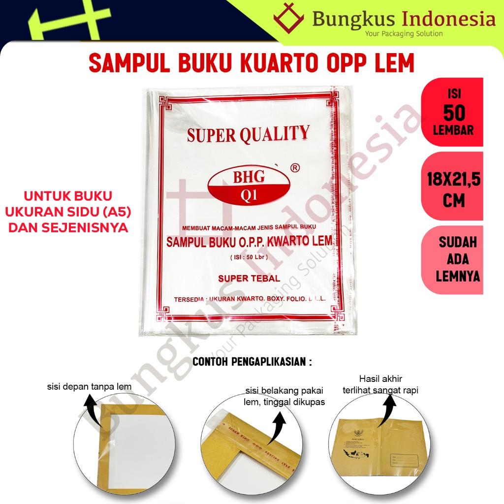 

Sampul Buku Kuarto OPP Lem / Sampul Kwarto Lem
