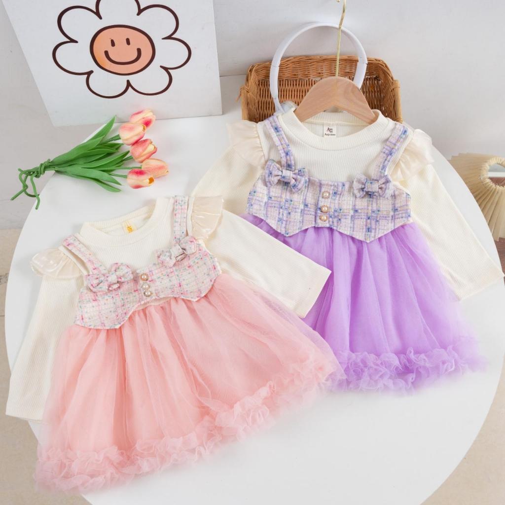 BBAPPREL Dres Anak Perempuan Lengan Panjang Bahan Katun Mix Tile Premium Style Anak Cewe Ulang Tahun