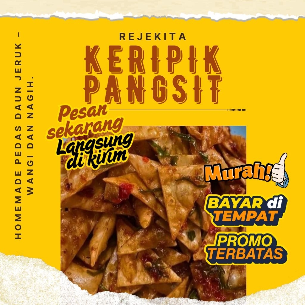 

Kripik Pangsit 250 Gram Pedas Daun Jeruk – RejeKita Snack & Food | Original, Pedas, Ekstra Pedas