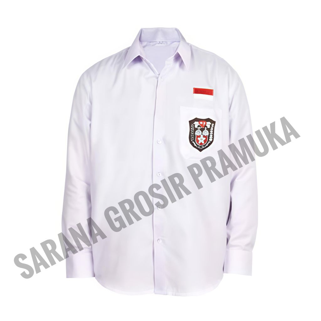 seragam sekolah anak sd laki perempuan putih lengan panjang