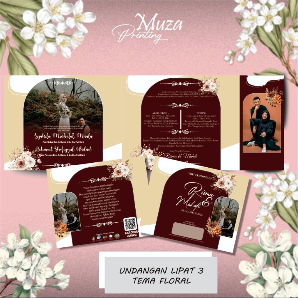 (50 PCS) UNDANGAN PERNIKAHAN FOTO MURAH - UNDANGAN NIKAH PREMIUM FOTO - WEDDING INVITATION LIPAT 3