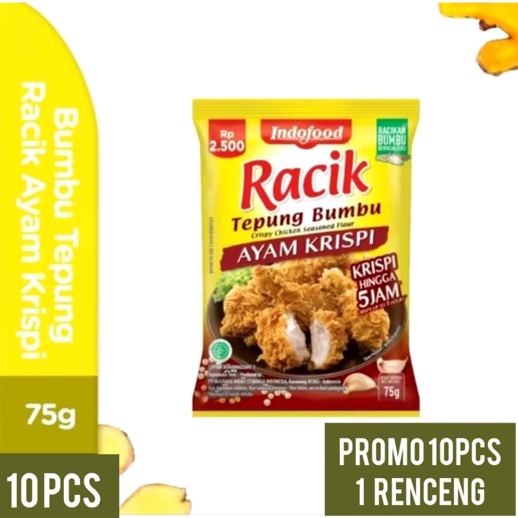 

Racik Tepung Bumbu Ayam Krispi 75gr 10 Pcs