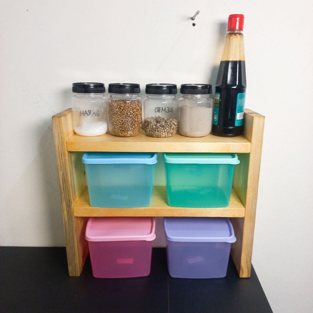 Rak Dapur Bumbu Dapur Rak Kayu Serbaguna