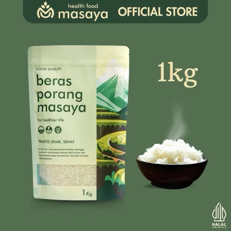 

Masaya Porang 1kg Beras Porang Masaya Konjac Shirataki health food