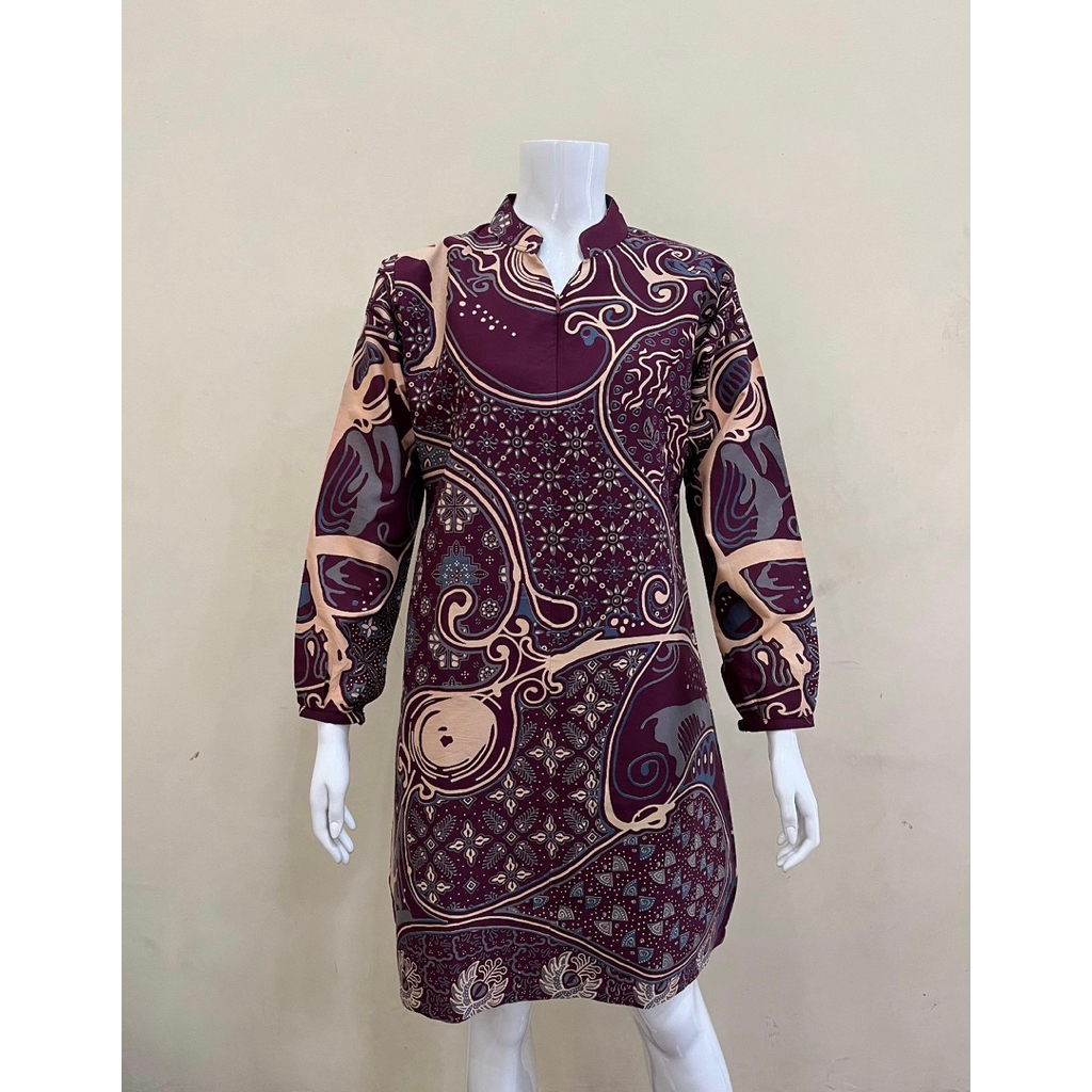tunik batik wanita baju kerja blouse batik elegant