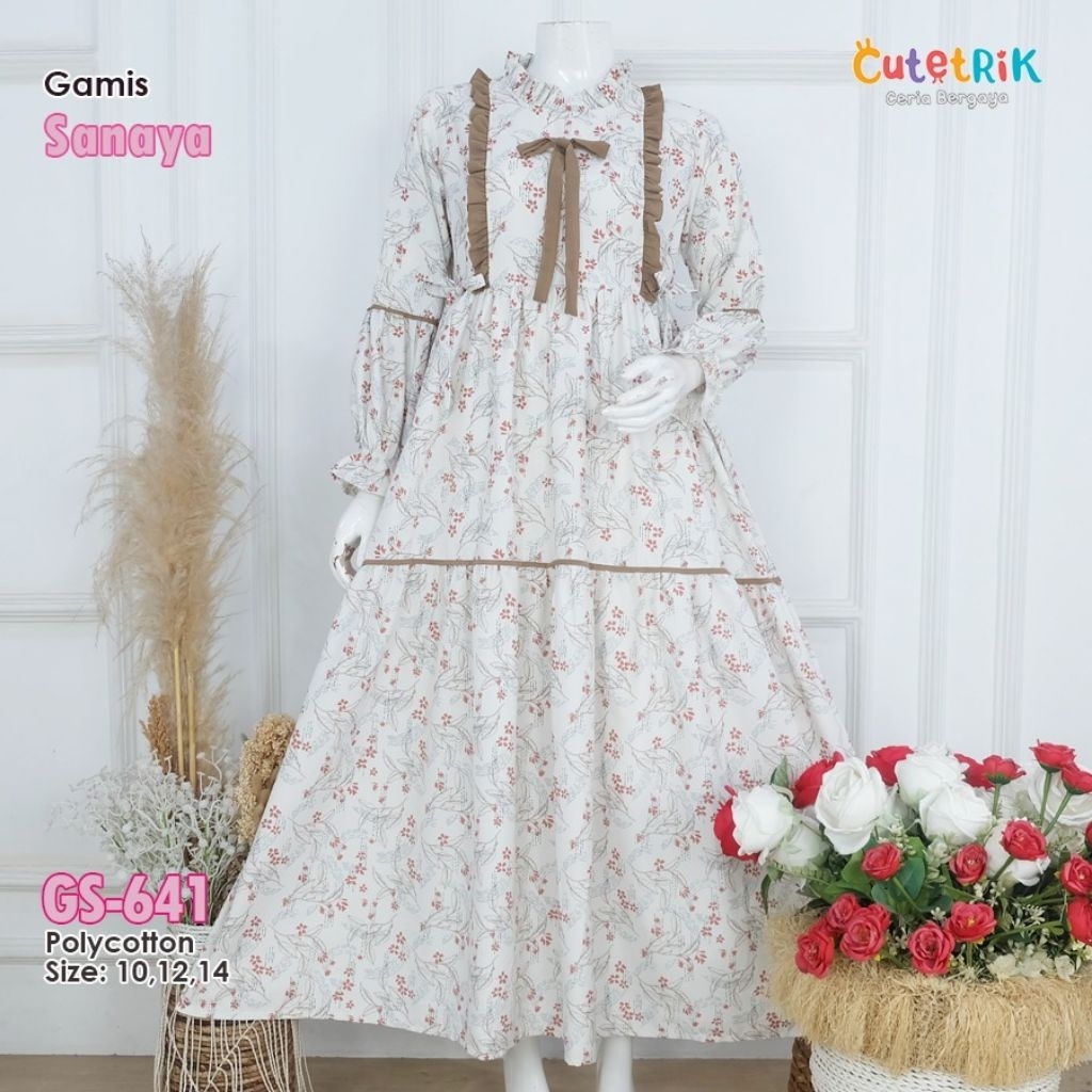 Baju Anak Perempuan Gamis Sanaya by Cutetrik