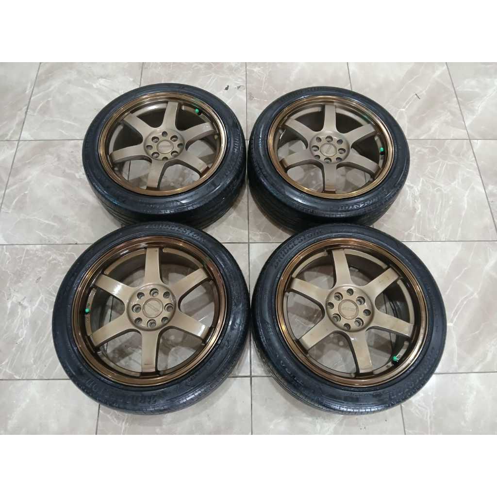 velgmobilmurahseken velg racing te37 rys ring 17x7,5 lubang 4x100 4x114 murah berkualitas plus ban 2