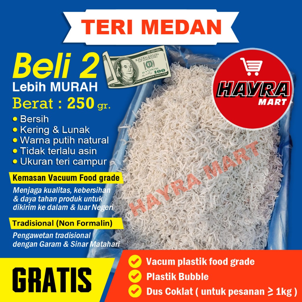 

Ikan Teri Nasi Medan Kasar Super 250 gram