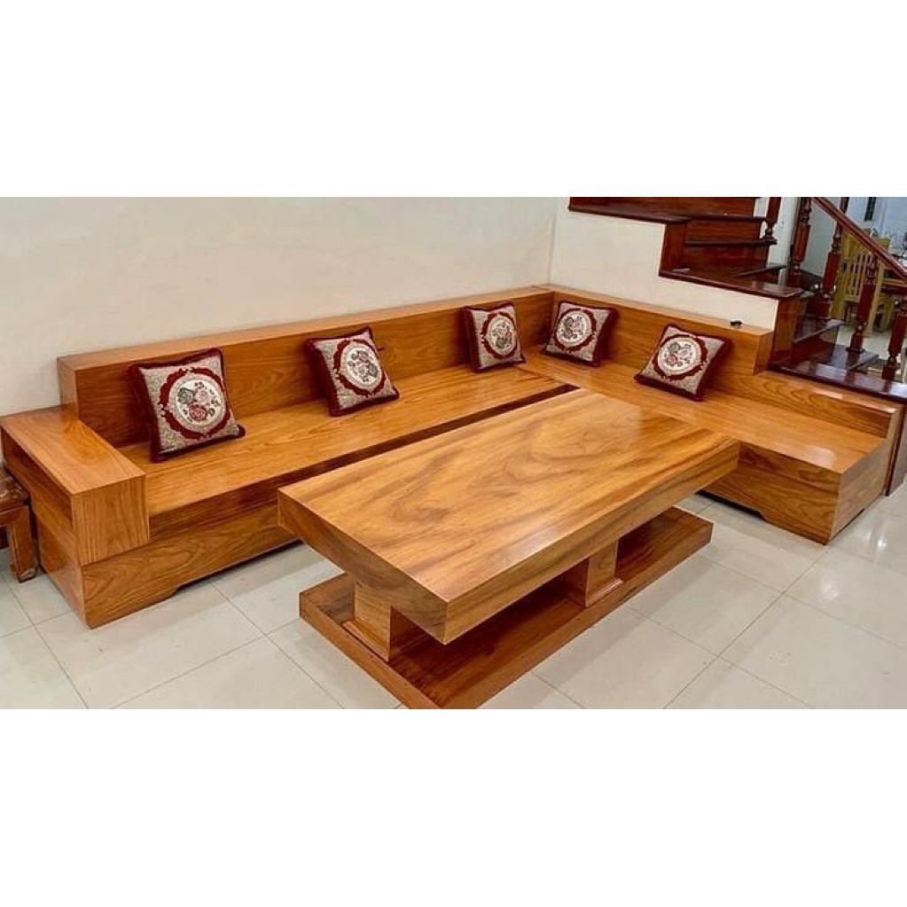 KURSI TAMU SUDUT KURSI KAYU JATI KURSI PANJANG BUSA NON-BUSA