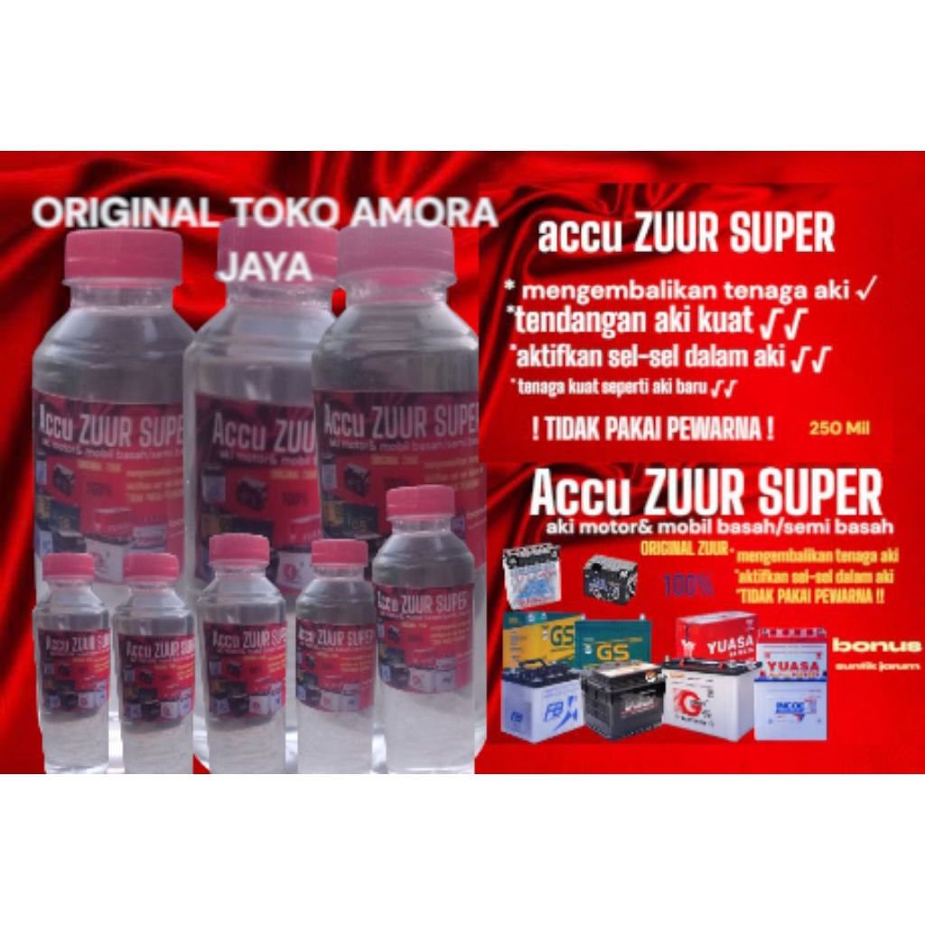 air ACCU ZUUR SUPER / air aki SUPER KERAS /Vit aki 250 mill + suntik.