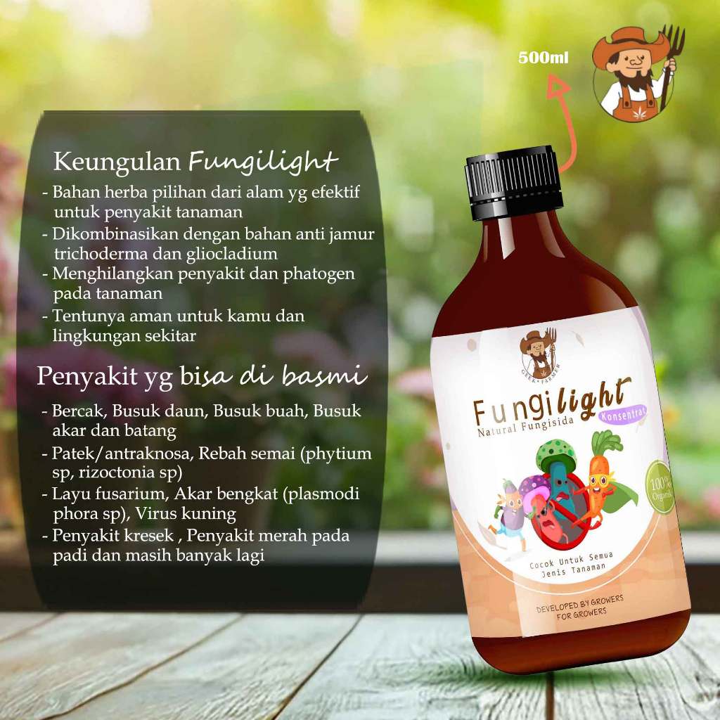 Fungilight Fungisida Organik Cair Pengendali Jamur & Penyakit Tanaman Sayur & Buah Geek Farmer