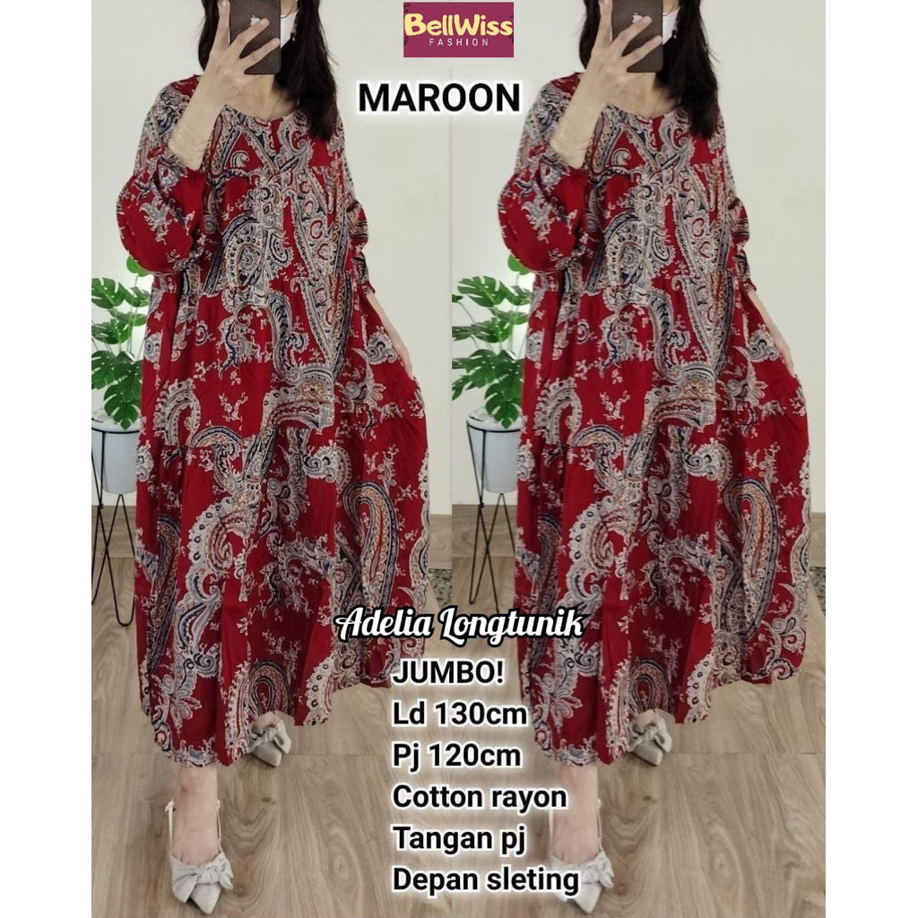 Adelia Longtunik – Tunik Muslimah Jumbo Motif Paisley Elegan fashion remaja trendy