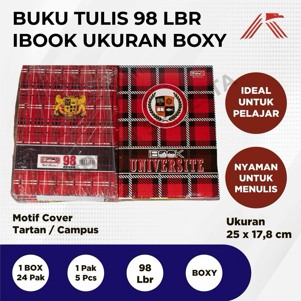 

BUKU TULIS PANJANG BOXY iBOOK ISI 98 LEMBAR (1 PACK ISI 5 BUKU)
