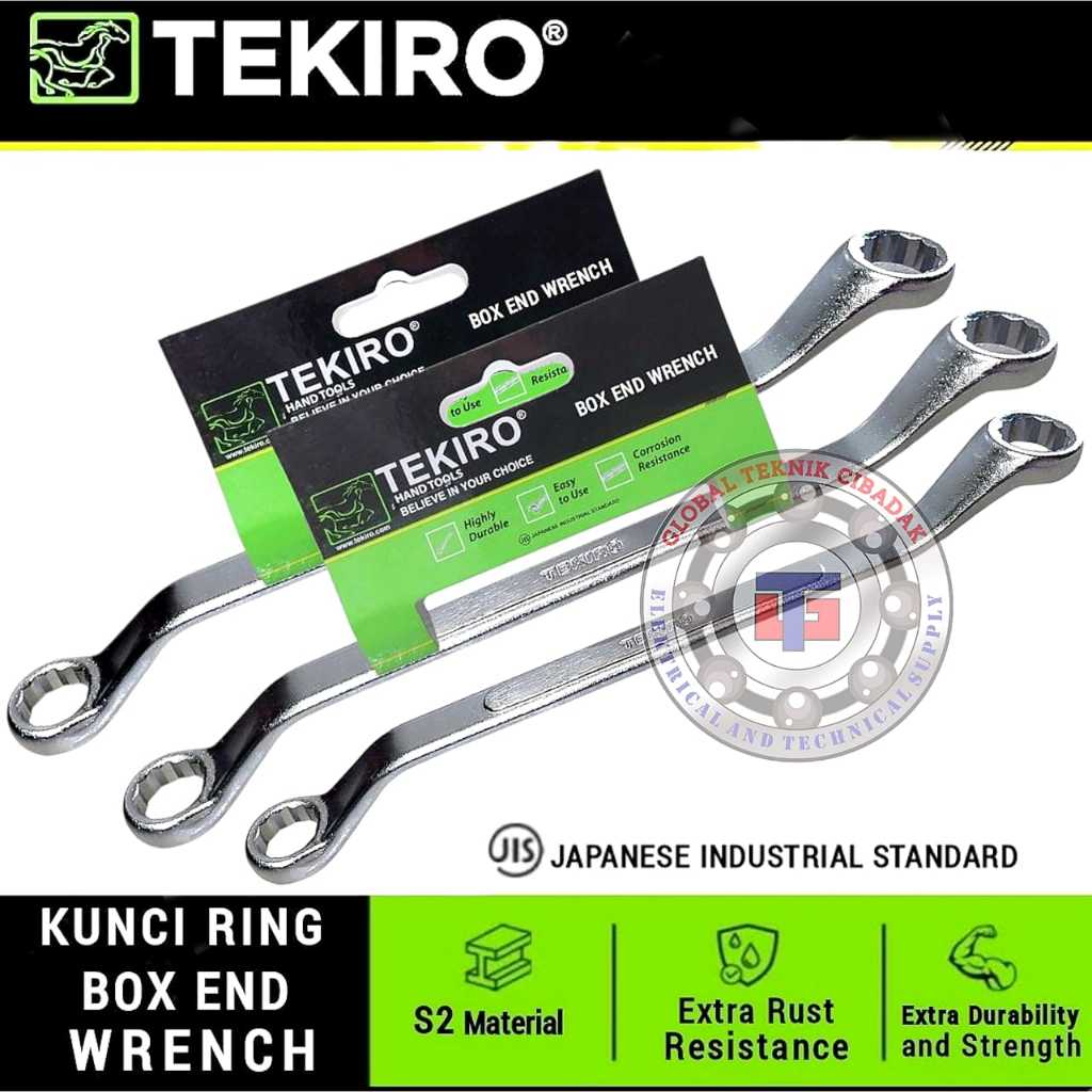 Kunci Ring Tekiro Original 16-17, 17-19, 18-19, 19-21, 20-22, 22-24, 24-27 mm Box End Wrench