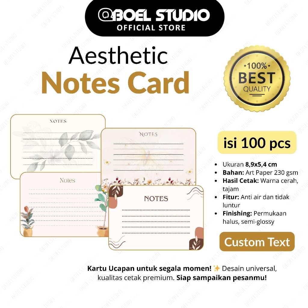 

(100 pcs) KARTU NOTES MEMO KOSONGAN | BLACK CARD