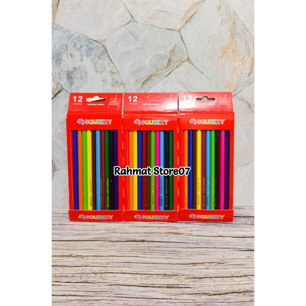 

Pensil Warna SQUEEZY 12 Warna Panjang/color Pensil 12 Panjang PW-SQ12L