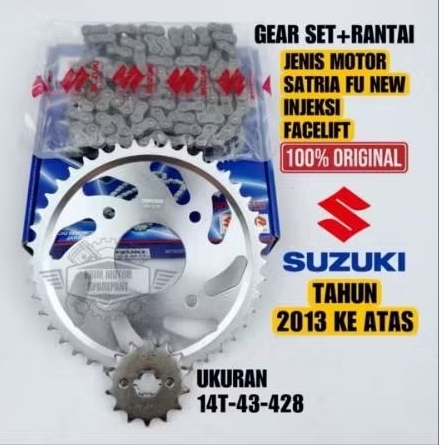 GEAR SET SUZUKI SATRIA FU NEW 150 SPG, SATRIA FU INJEKSI, GIR SET SATRIA FU FACELIFT ORI SPG