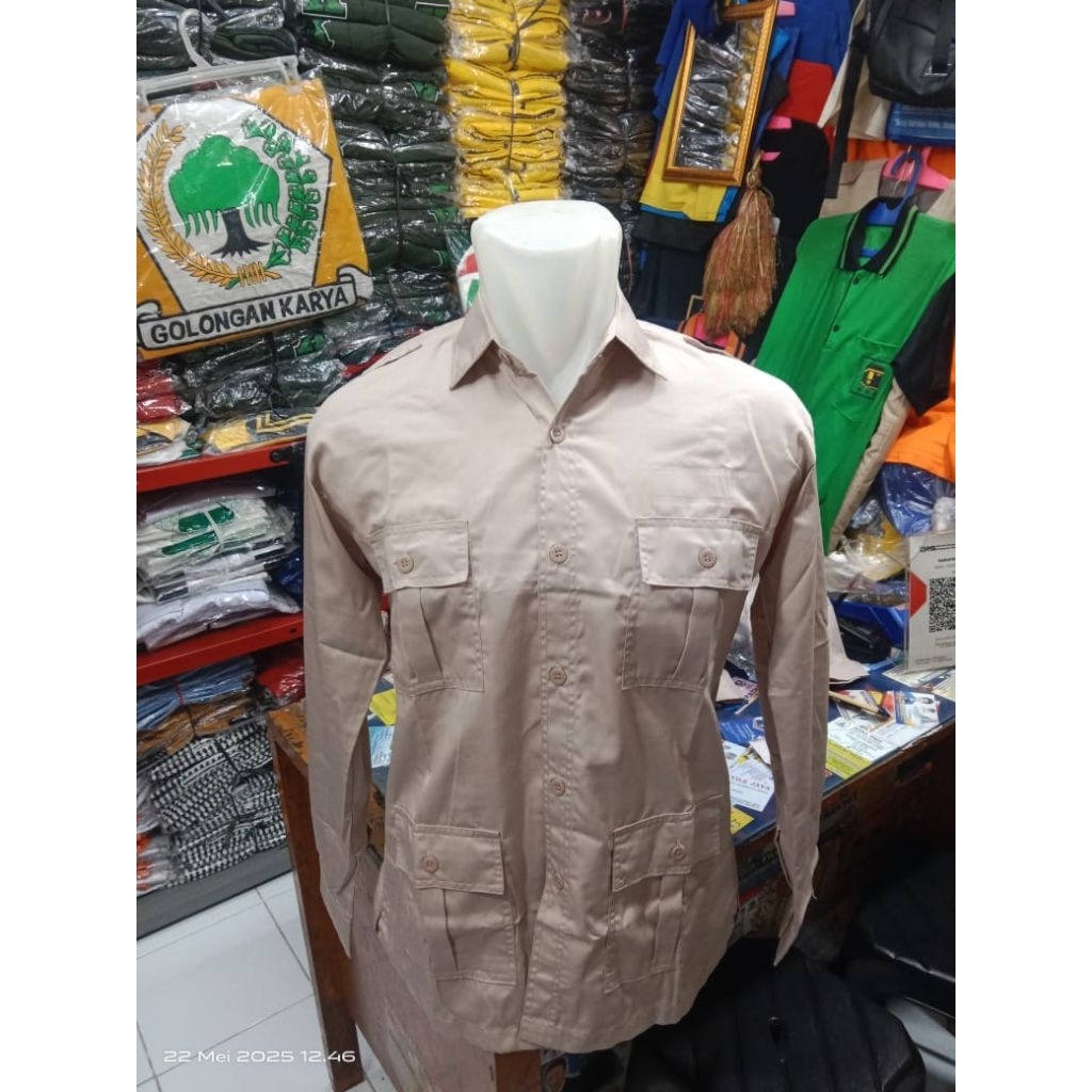 KEMEJA CREAM PANJANG PRABOWO TERBARU PREMIUM#GERINDRA#KEMEJS#PRABOWO