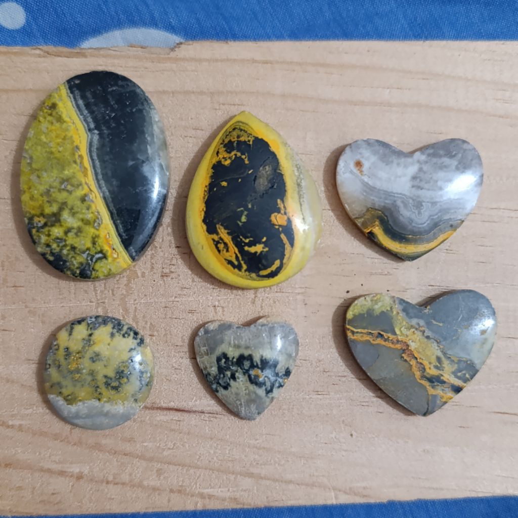 LS 84 Batu Bumblebee Jasper Asli Natural untuk mata cincin liontin koleksi dll