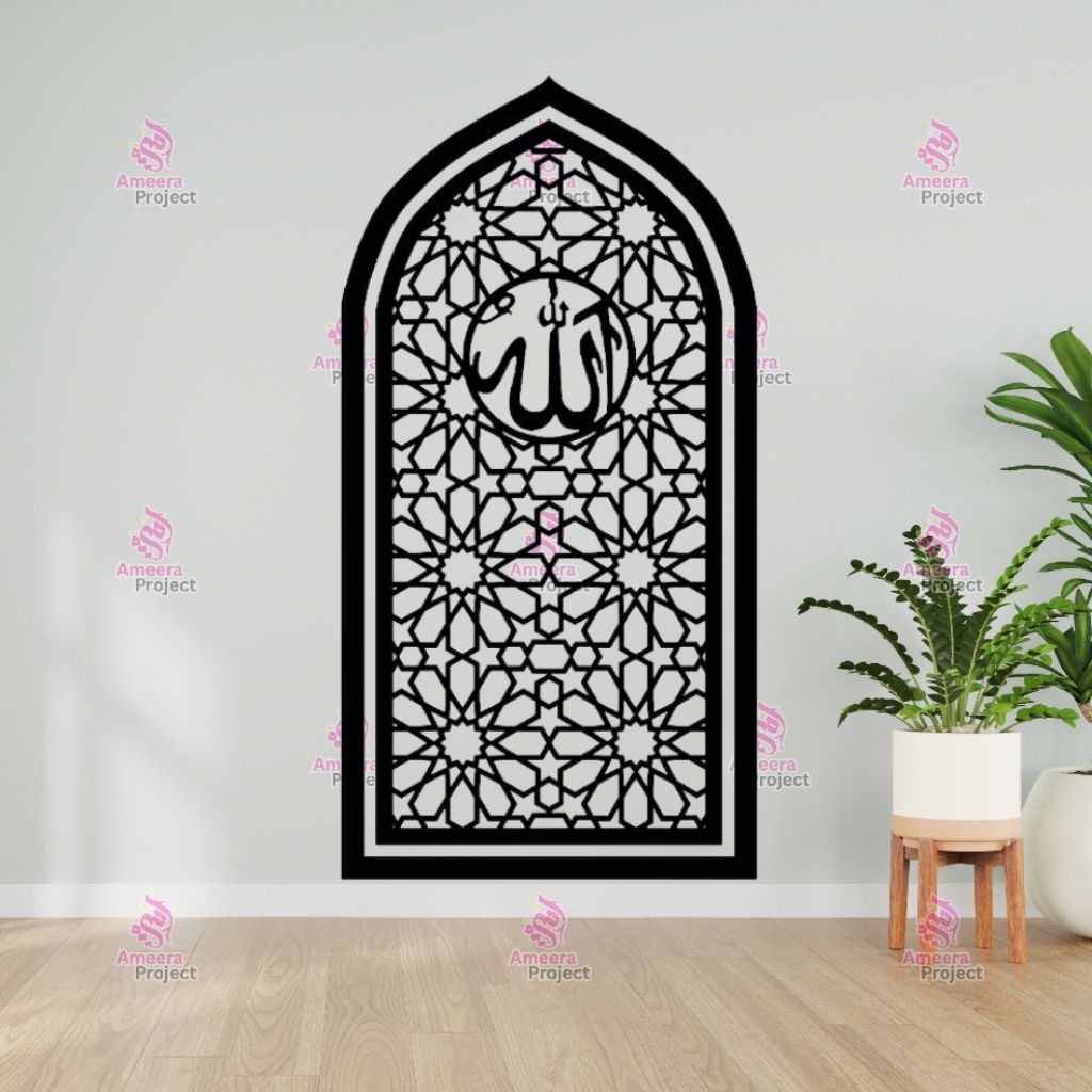 MIHRAB KUBAH ALLAH Hiasan Dinding Mushola Full Ornamen