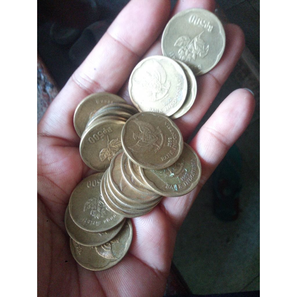 uang koin melati 500 besar tahun 1991-1997 antique