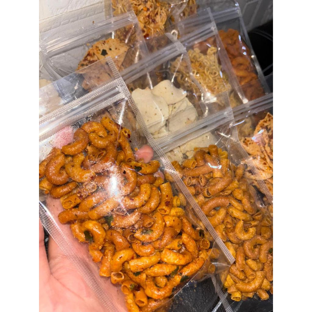 

Paket Mix 10pcs (Mie, Makaroni, Basreng) uk50gram/pcs
