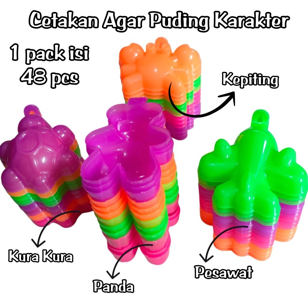 Cetakan Karakter Puding Agar-agar Nasi Bento Kura-Kura Panda Kepiting Pesawat