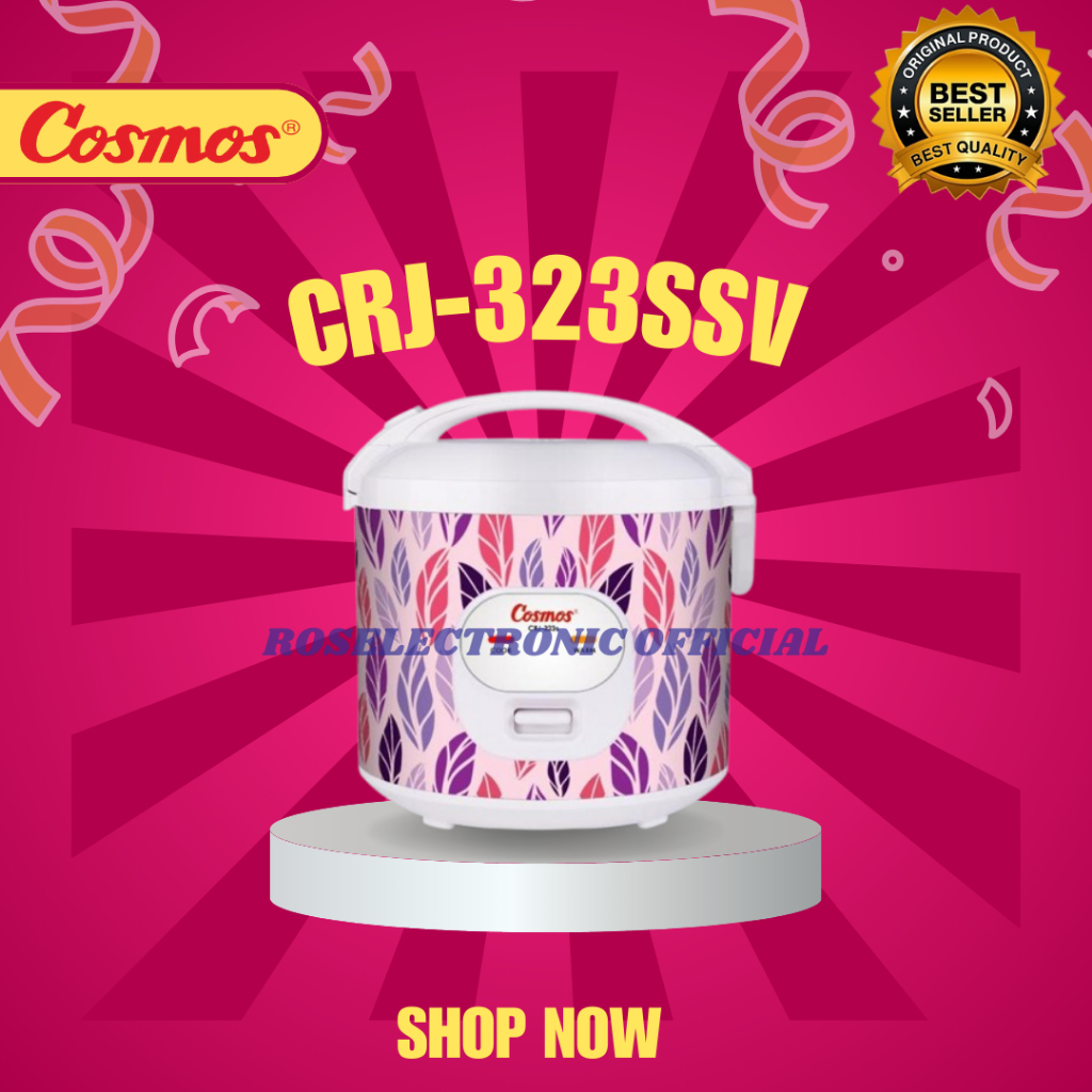 COSMOS RICE COOKER CRJ 323SSV 1.8L LOW WATT ORIGINAL/CRJ323SSV/CRJ-323SSV/CRJ 323SSV/CRJ-323-SSV