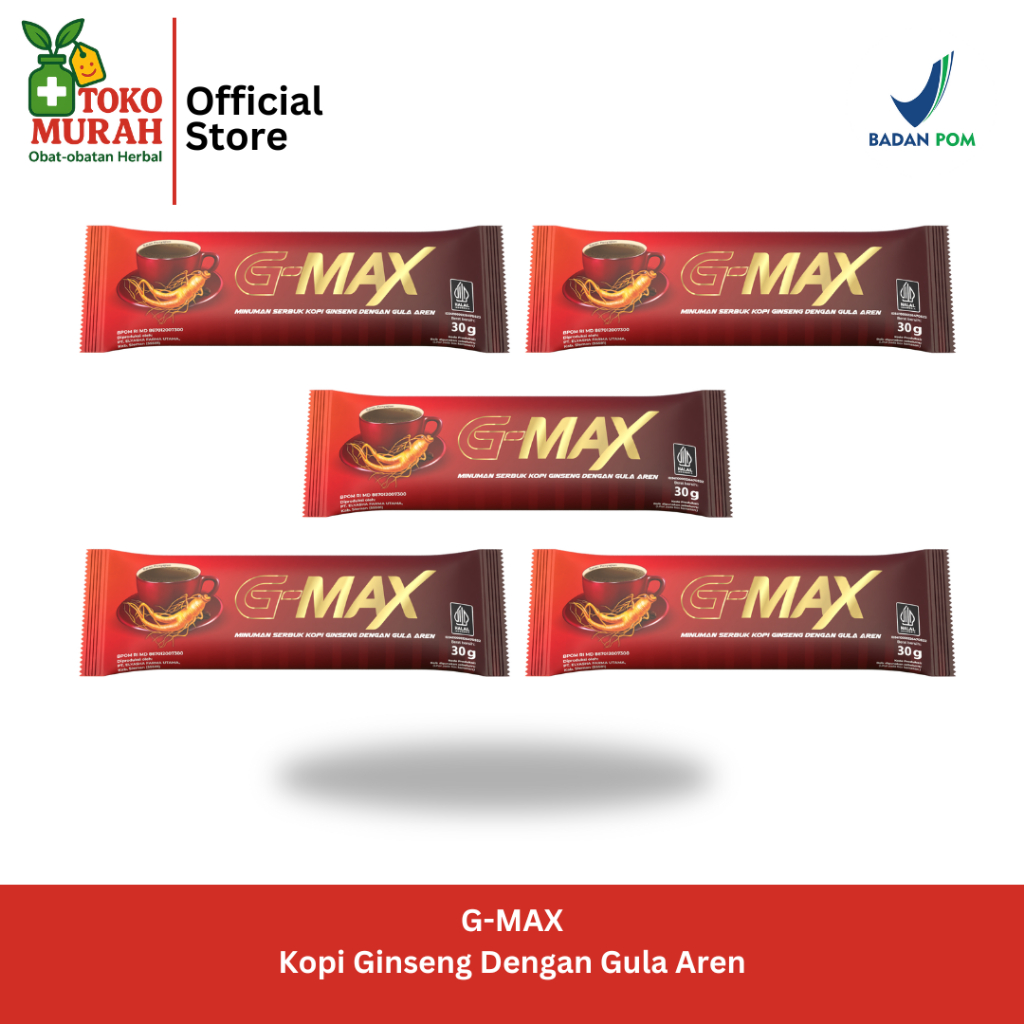 

G-MAX Minuman Serbuk Kopi dengan Gula Aren Halal & BPOM - 5Saset